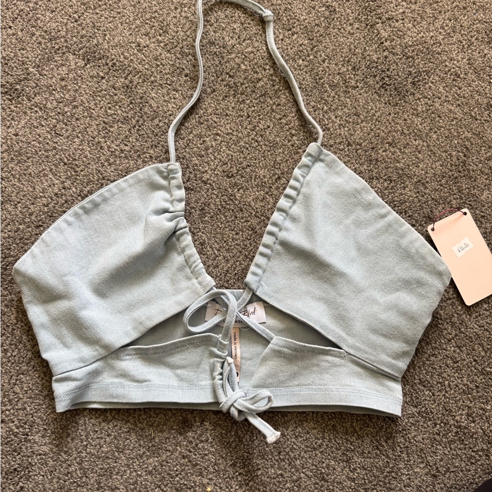 Light Blue Halter Top